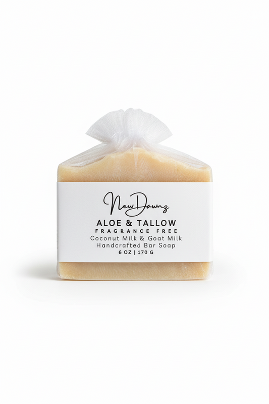 Aloe & Tallow Bar Soap Fragrance Free For Sensitive & Eczema Prone Skin