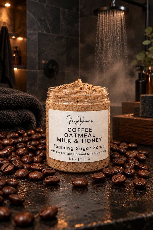 Coffee Oatmeal Milk & Honey Foaming Sugar Scrub With Shea Butter