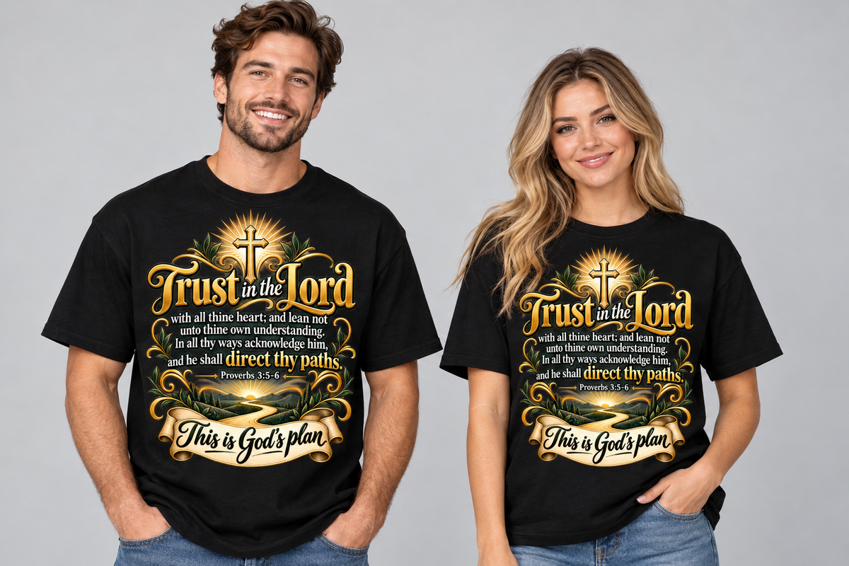 Trust in the Lord — Proverbs 3:5–6 — Boxy T-Shirt — Design on Front and Back
