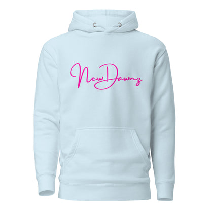 New Dawnz High Quality Hoodie with Hot Pink Logo - Four Color Choices